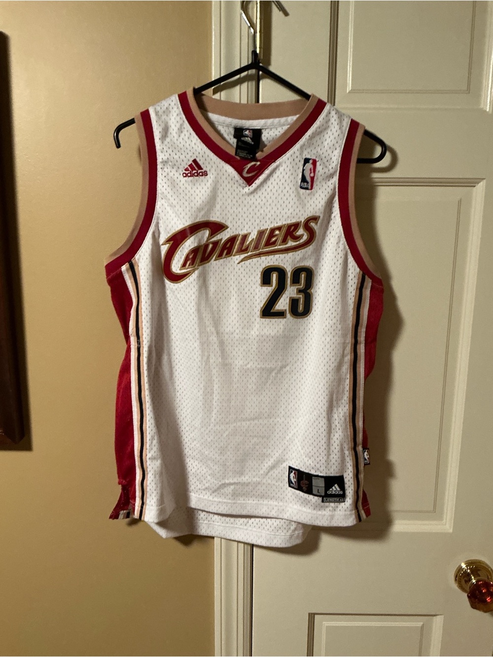 adidas Cleveland Cavaliers LeBron #23 White and Wine Basketball Jersey